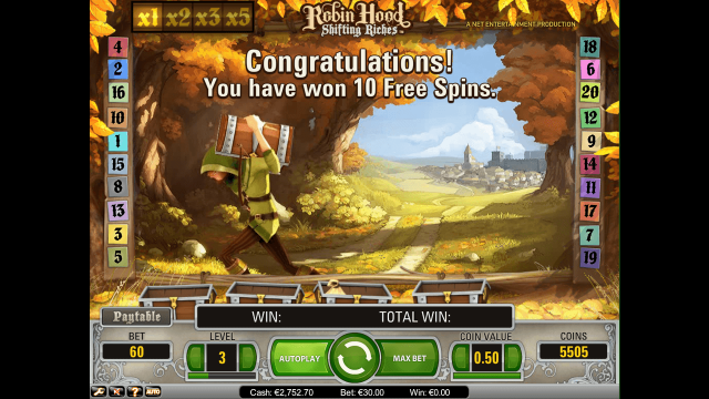 Характеристики слота Robin Hood Shifting Riches 5